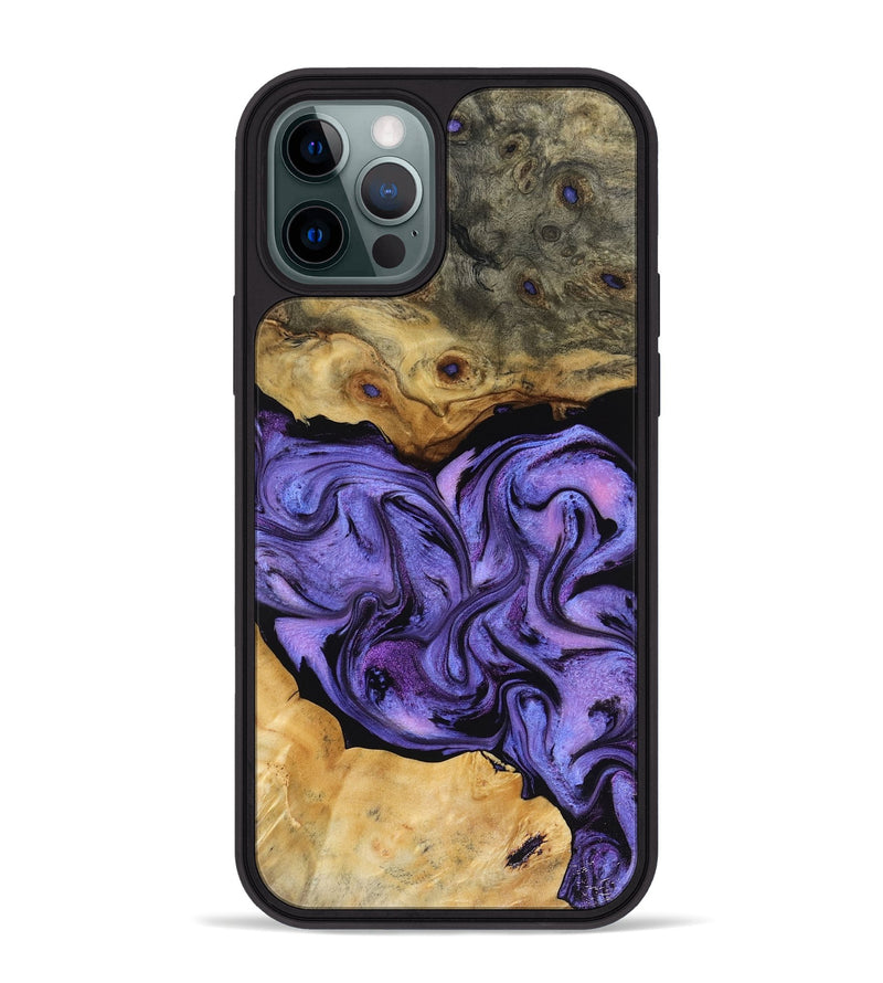 iPhone 12 Pro Max Wood Phone Case - Bennie (Purple, 816457)