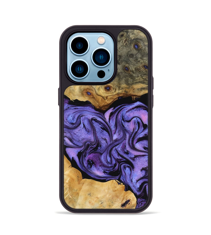 iPhone 14 Pro Wood Phone Case - Bennie (Purple, 816457)