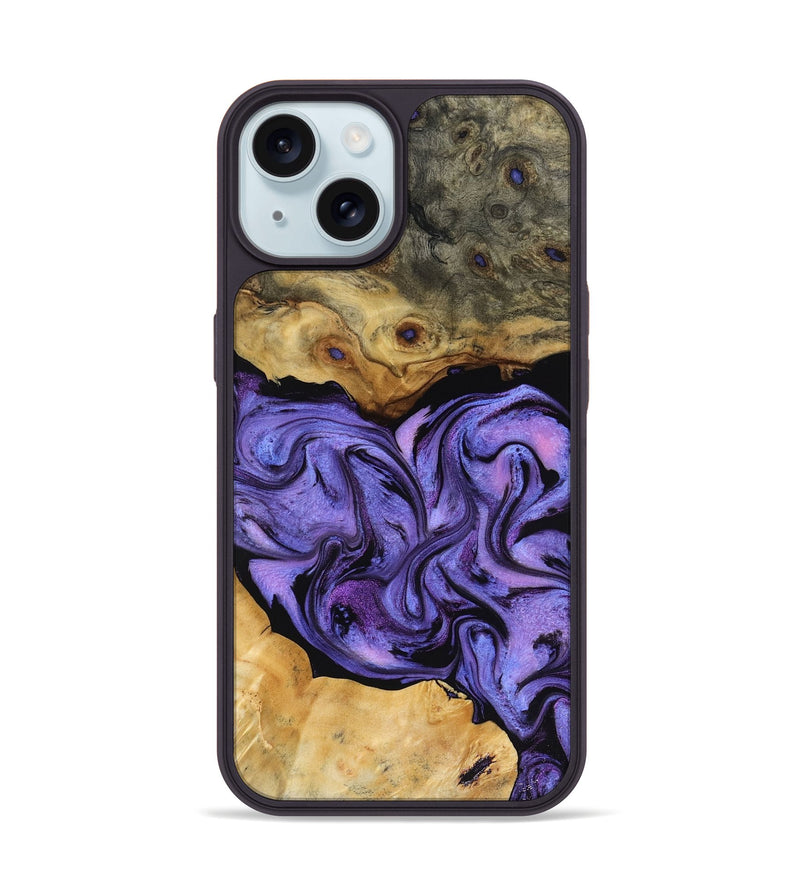 iPhone 15 Wood Phone Case - Bennie (Purple, 816457)