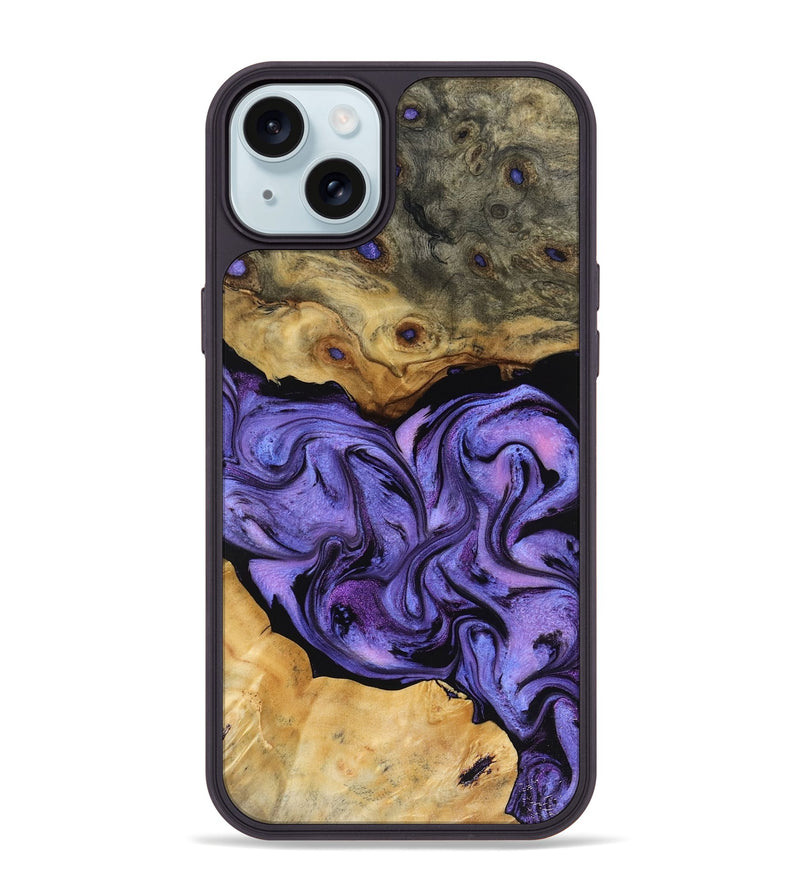 iPhone 15 Plus Wood Phone Case - Bennie (Purple, 816457)