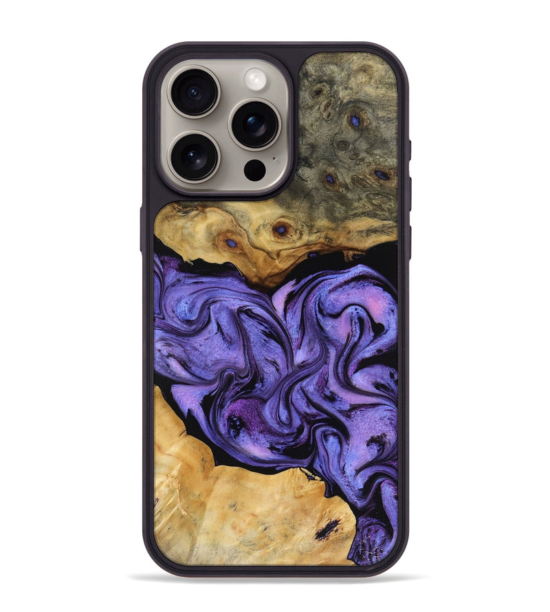 iPhone 15 Pro Max Wood Phone Case - Bennie (Purple, 816457)