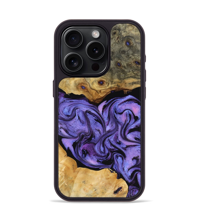 iPhone 15 Pro Wood Phone Case - Bennie (Purple, 816457)