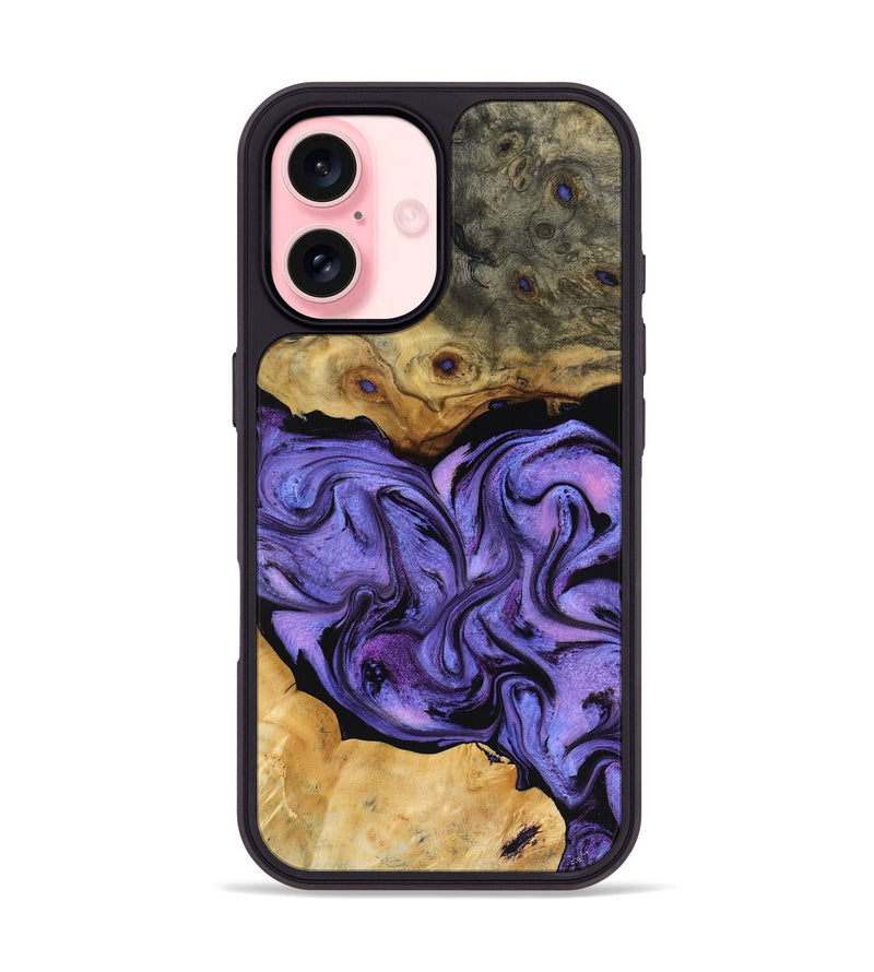 iPhone 16 Wood Phone Case - Bennie (Purple, 816457)