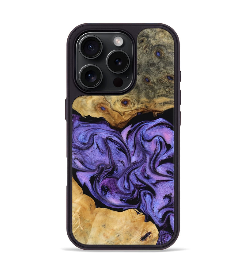 iPhone 16 Pro Wood Phone Case - Bennie (Purple, 816457)