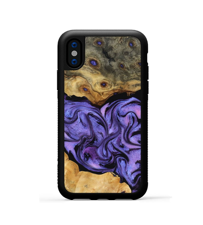 iPhone Xs Wood Phone Case - Bennie (Purple, 816457)
