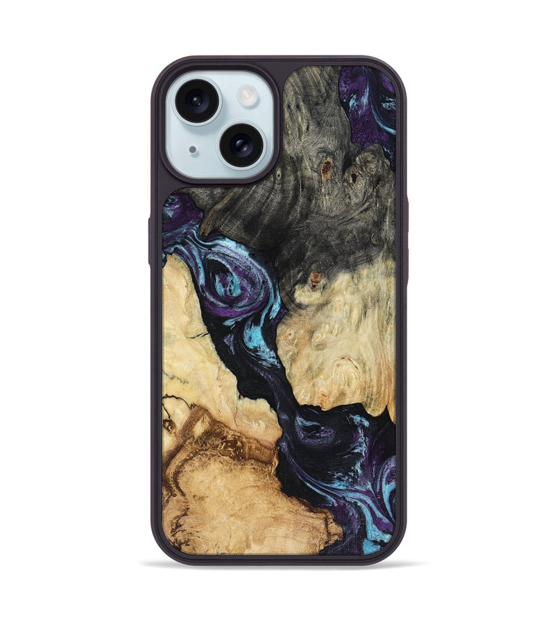 iPhone 15 Wood Phone Case - Ethan (Purple, 816458)