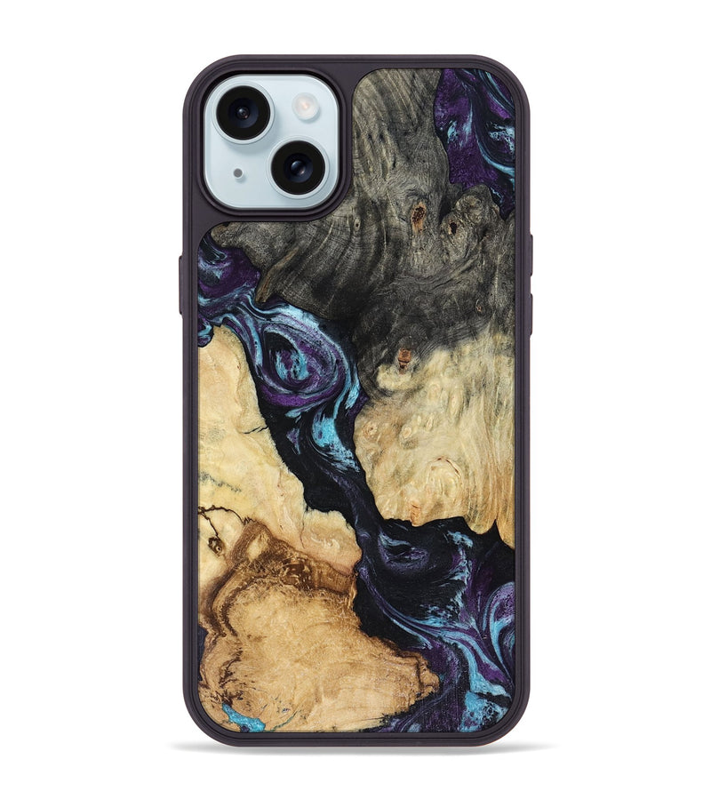 iPhone 15 Plus Wood Phone Case - Ethan (Purple, 816458)