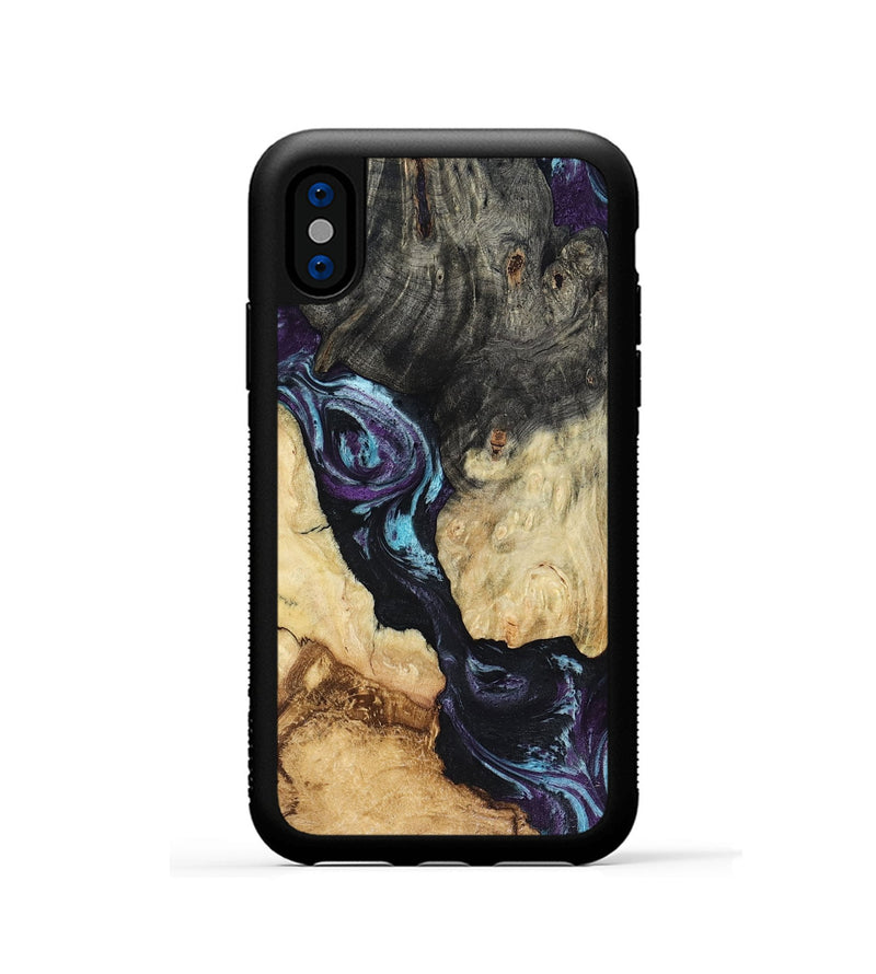 iPhone Xs Wood Phone Case - Ethan (Purple, 816458)