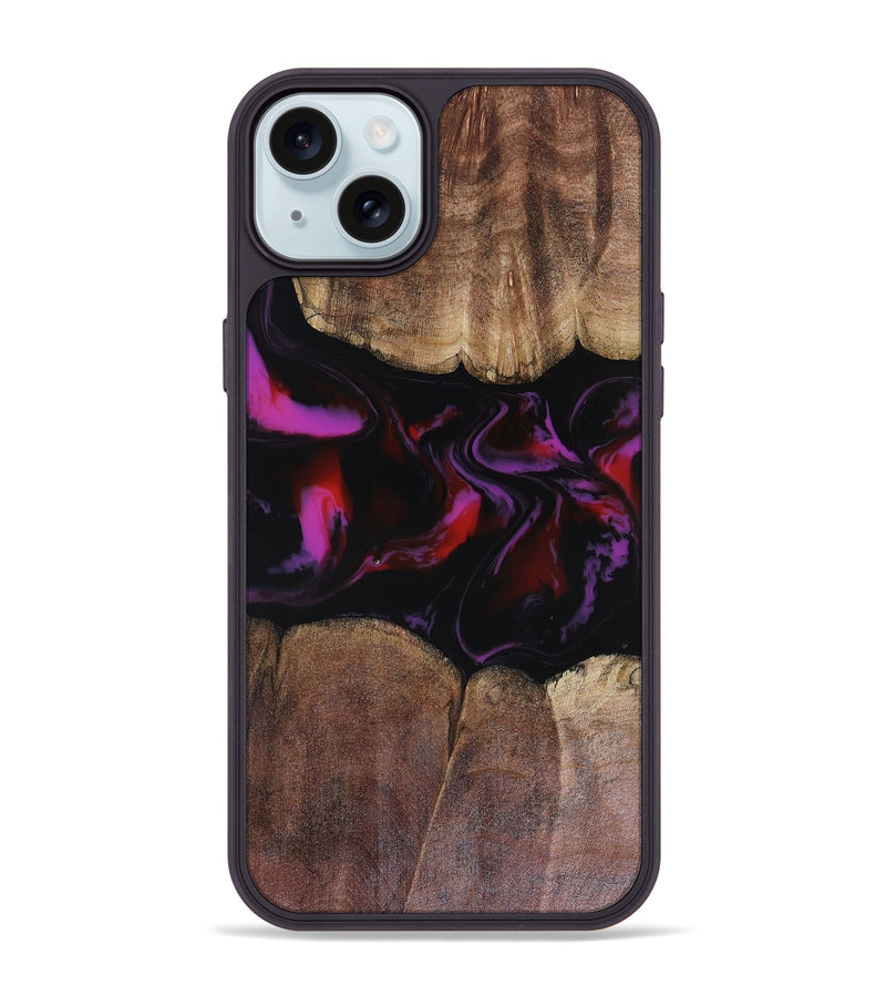 iPhone 15 Plus Wood Phone Case - Lavinia (Red, 816466)