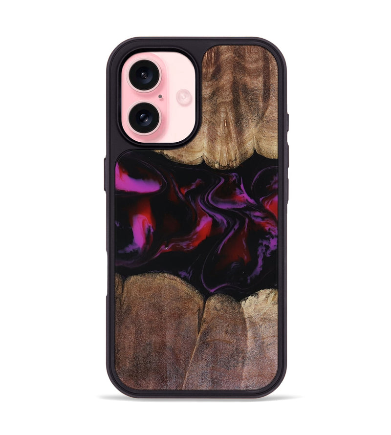 iPhone 16 Wood Phone Case - Lavinia (Red, 816466)
