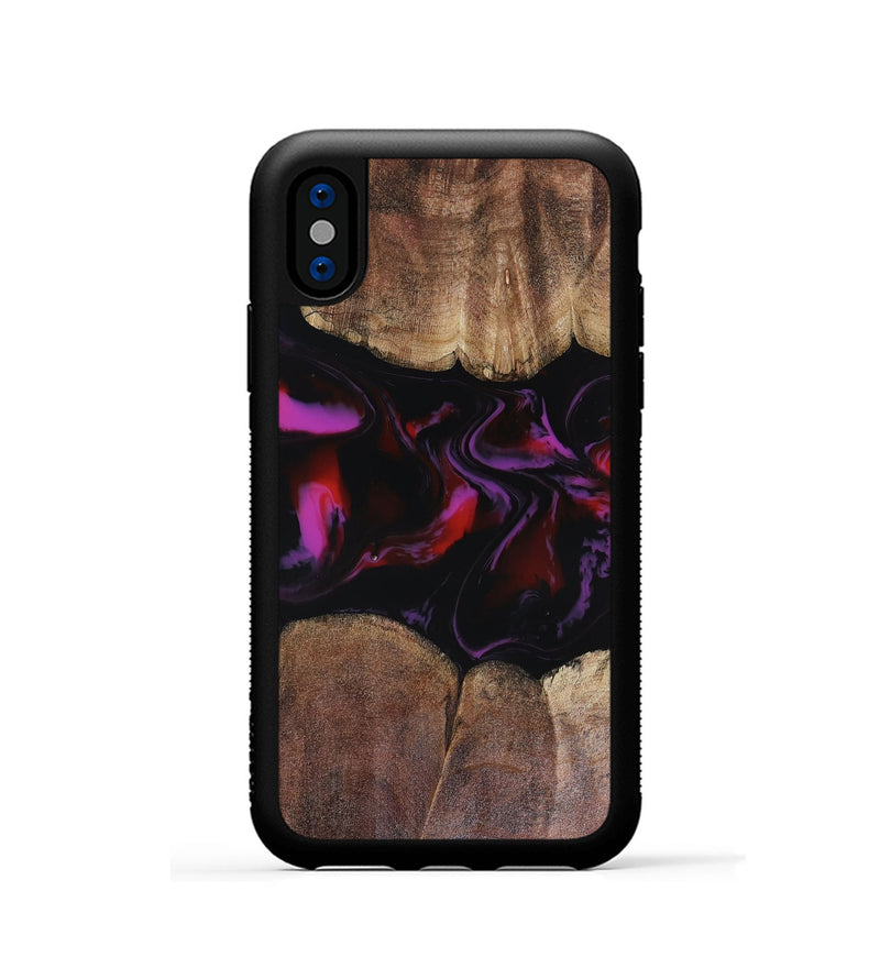 iPhone Xs Wood Phone Case - Lavinia (Red, 816466)