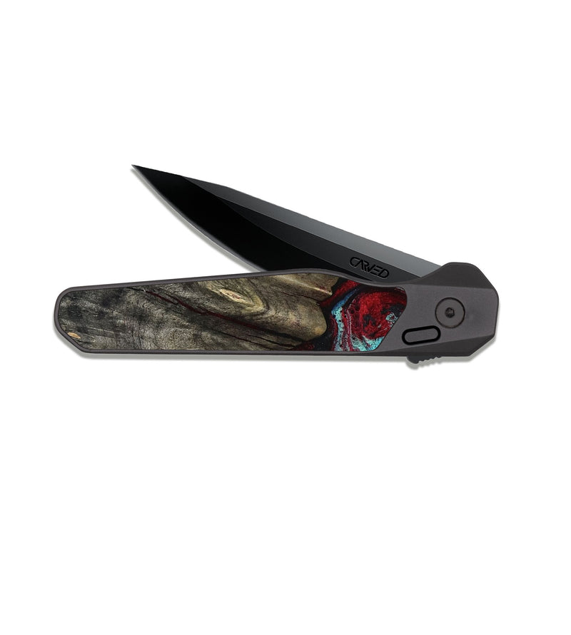 EDC Dark Slate Wood Pocket Knife - Cierra (Red, 816467)