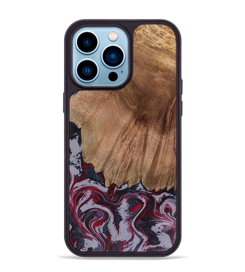 iPhone 14 Pro Max Wood Phone Case - Edd (Red, 816470)