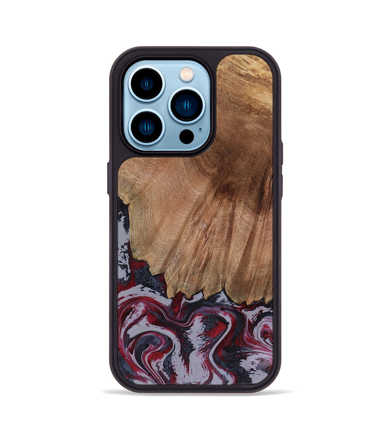 iPhone 14 Pro Wood Phone Case - Edd (Red, 816470)