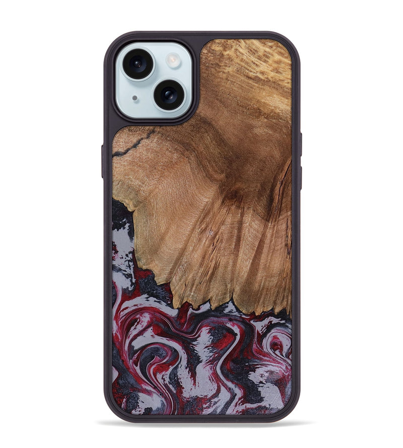 iPhone 15 Plus Wood Phone Case - Edd (Red, 816470)