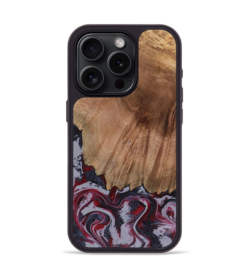 iPhone 15 Pro Wood Phone Case - Edd (Red, 816470)