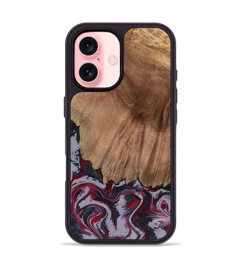 iPhone 16 Wood Phone Case - Edd (Red, 816470)