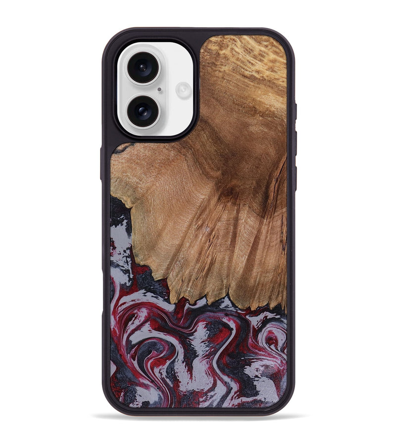 iPhone 16 Plus Wood Phone Case - Edd (Red, 816470)