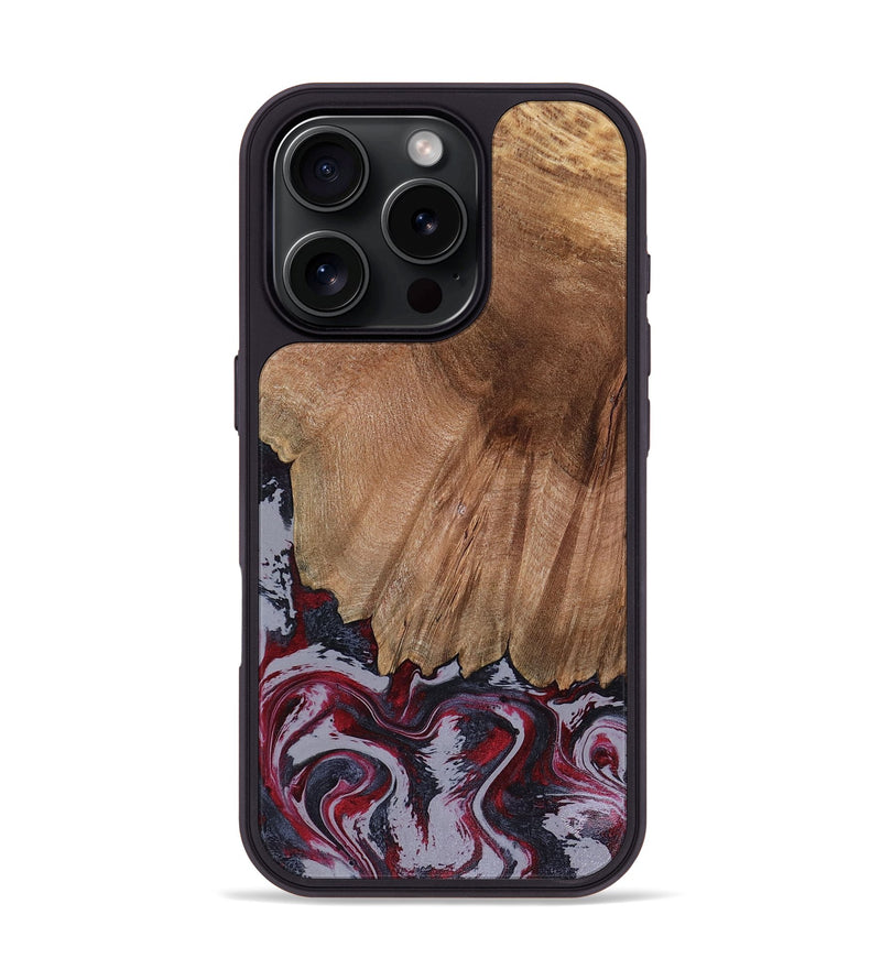 iPhone 16 Pro Wood Phone Case - Edd (Red, 816470)