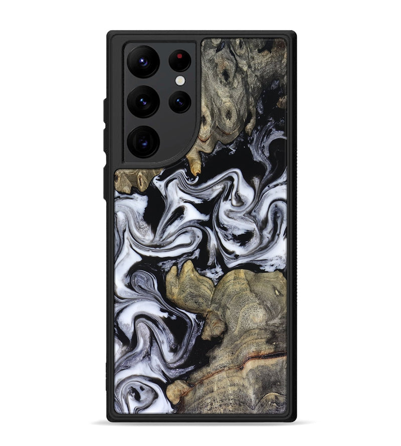 Galaxy S22 Ultra Wood Phone Case - Rosina (Black & White, 816471)