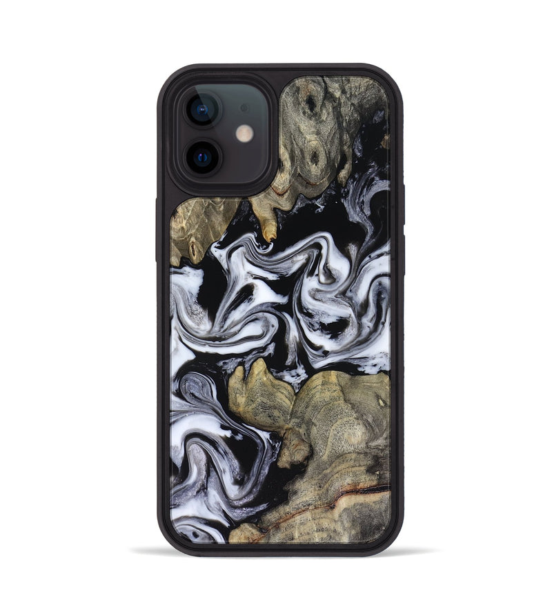 iPhone 12 Wood Phone Case - Rosina (Black & White, 816471)
