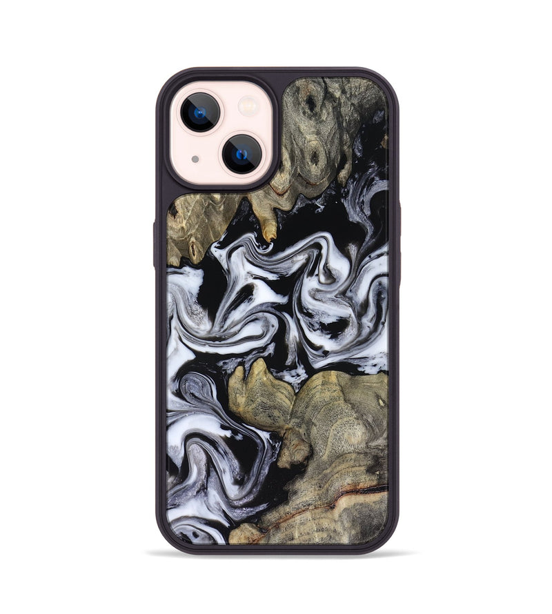 iPhone 14 Wood Phone Case - Rosina (Black & White, 816471)