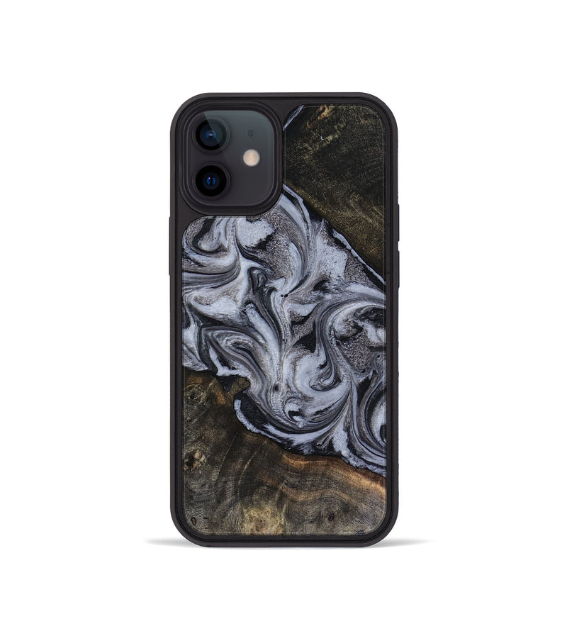 iPhone 12 mini Wood Phone Case - Pam (Black & White, 816472)
