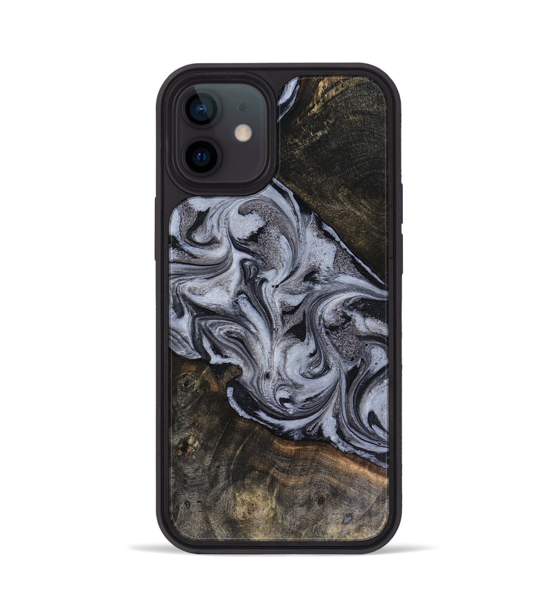 iPhone 12 Wood Phone Case - Pam (Black & White, 816472)