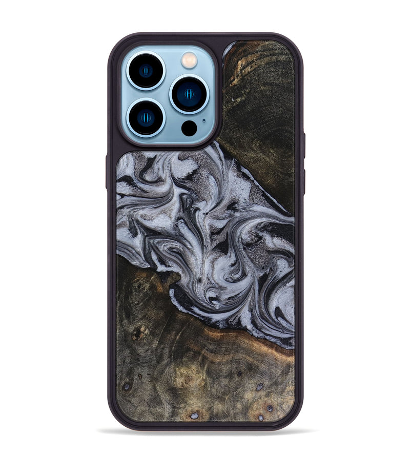 iPhone 14 Pro Max Wood Phone Case - Pam (Black & White, 816472)
