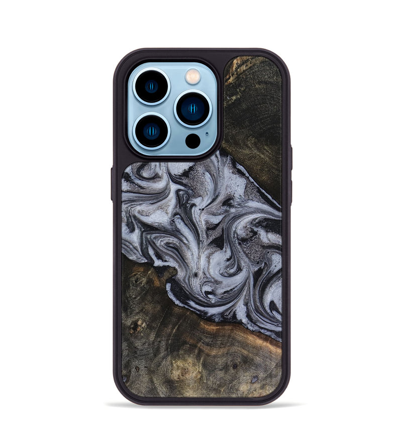 iPhone 14 Pro Wood Phone Case - Pam (Black & White, 816472)