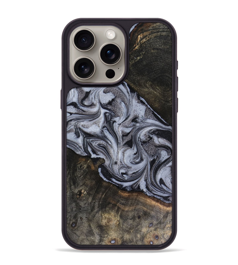 iPhone 15 Pro Max Wood Phone Case - Pam (Black & White, 816472)