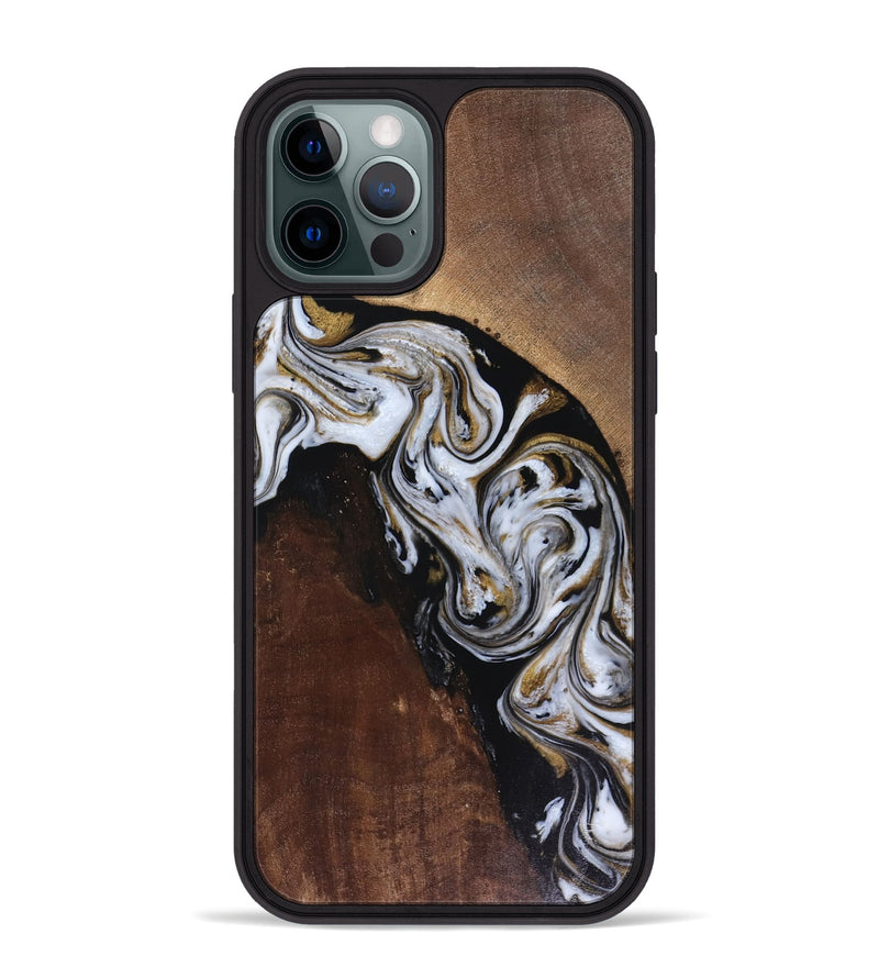 iPhone 12 Pro Max Wood Phone Case - Cannon (Black & White, 816473)