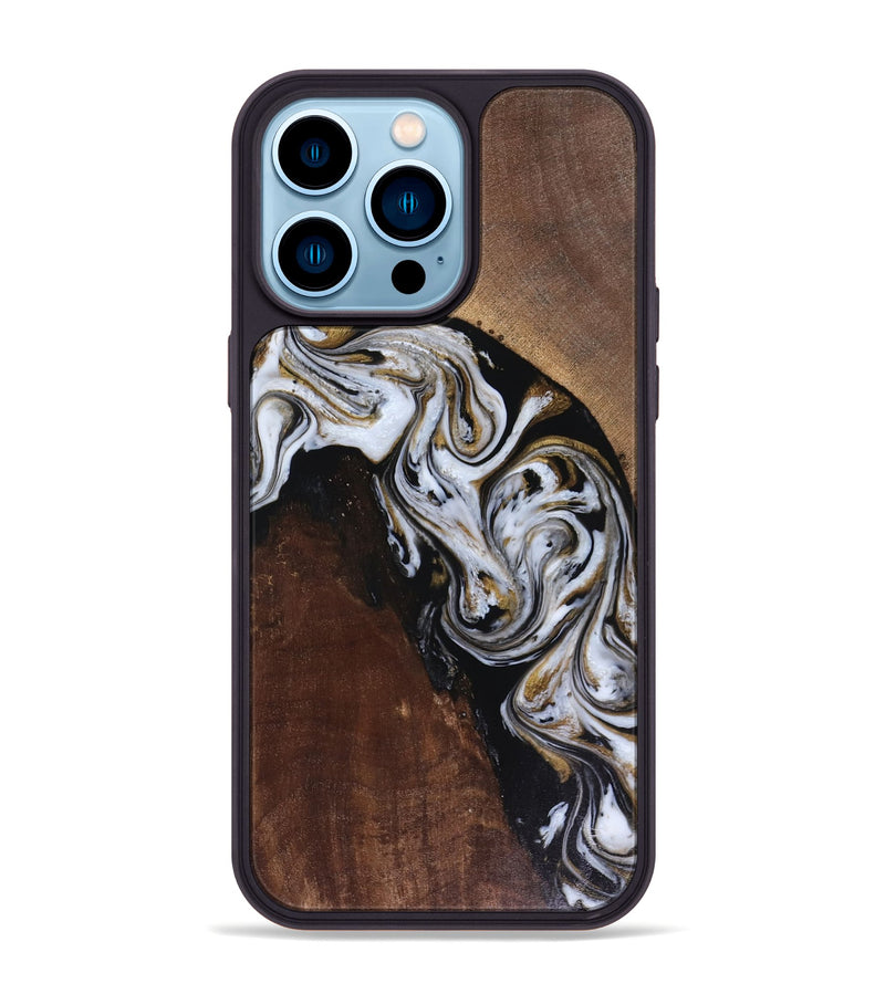 iPhone 14 Pro Max Wood Phone Case - Cannon (Black & White, 816473)