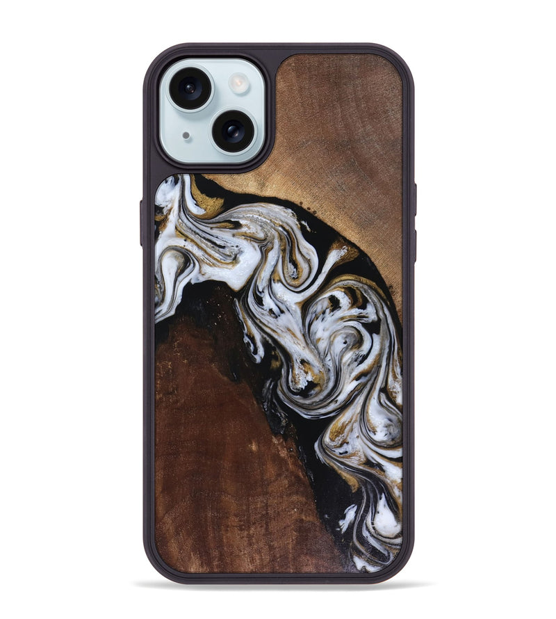 iPhone 15 Plus Wood Phone Case - Cannon (Black & White, 816473)