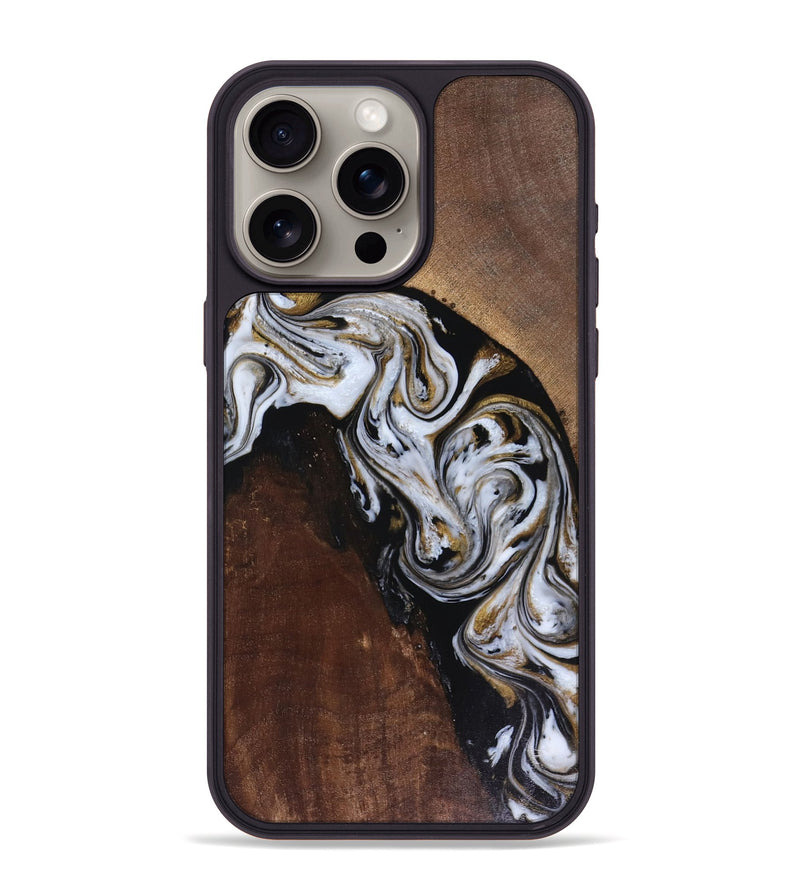 iPhone 15 Pro Max Wood Phone Case - Cannon (Black & White, 816473)