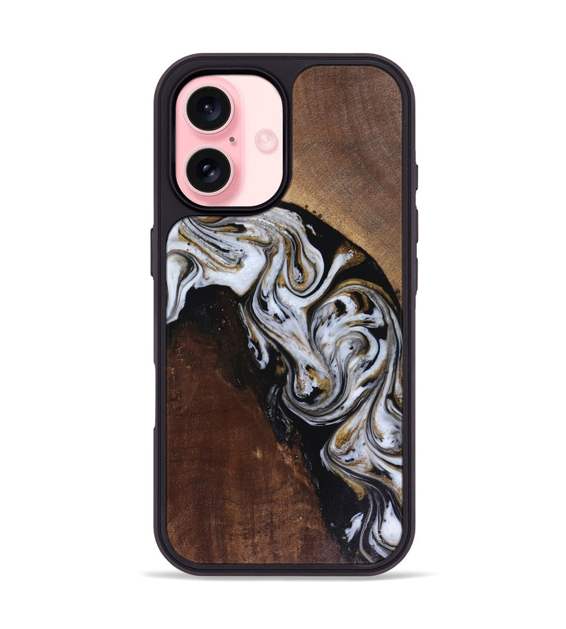 iPhone 16 Wood Phone Case - Cannon (Black & White, 816473)