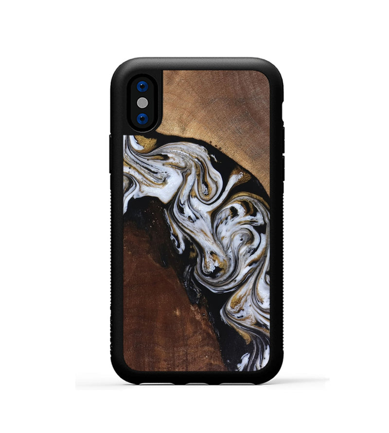 iPhone Xs Wood Phone Case - Cannon (Black & White, 816473)