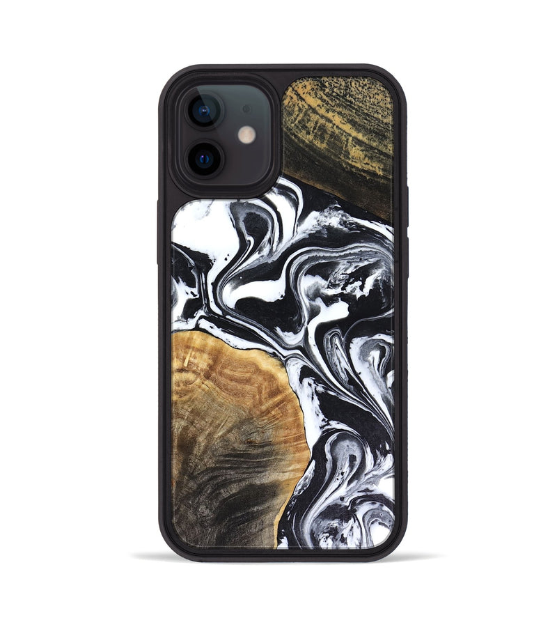 iPhone 12 Wood Phone Case - Marlena (Black & White, 816474)