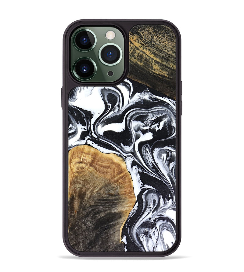 iPhone 13 Pro Max Wood Phone Case - Marlena (Black & White, 816474)