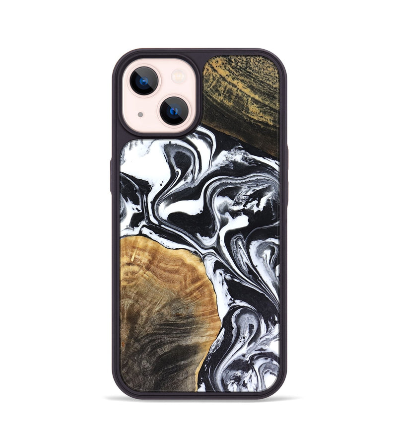 iPhone 14 Wood Phone Case - Marlena (Black & White, 816474)