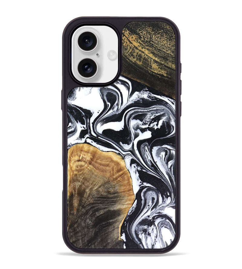 iPhone 16 Plus Wood Phone Case - Marlena (Black & White, 816474)