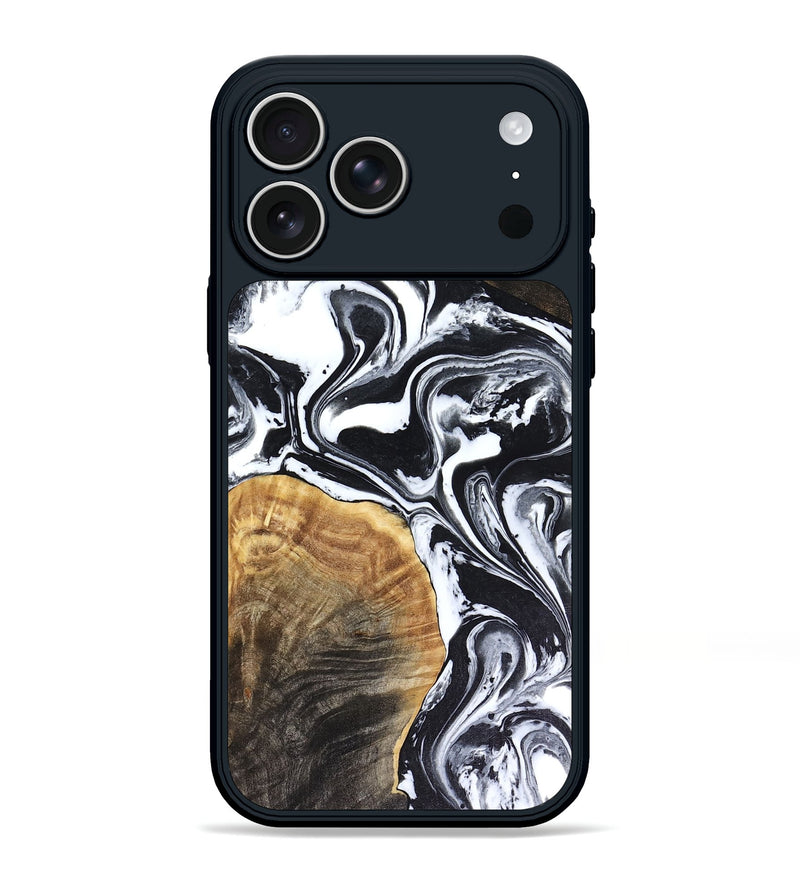 iPhone 17 Pro Max Wood Phone Case - Marlena (Black & White, 816474)