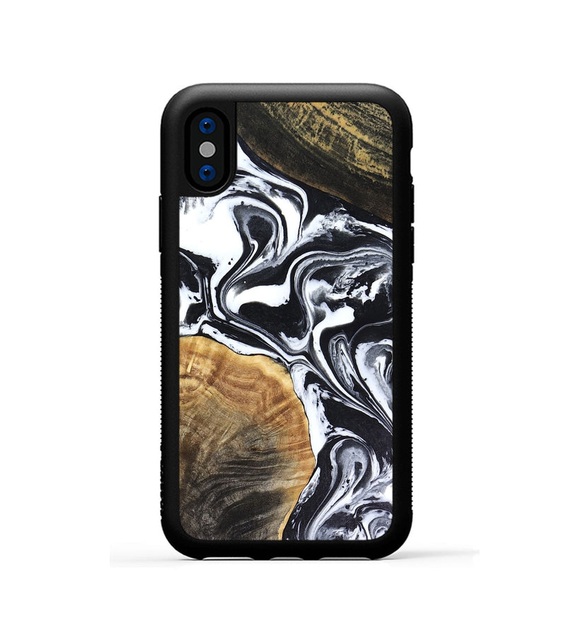 iPhone Xs Wood Phone Case - Marlena (Black & White, 816474)