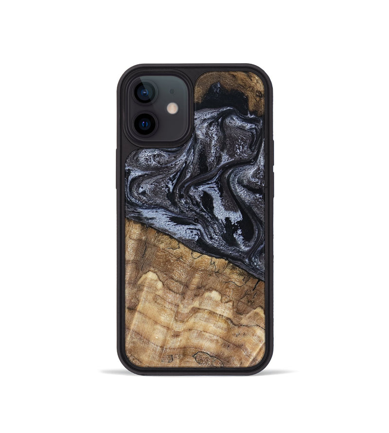 iPhone 12 mini Wood Phone Case - Adlai (Black & White, 816475)