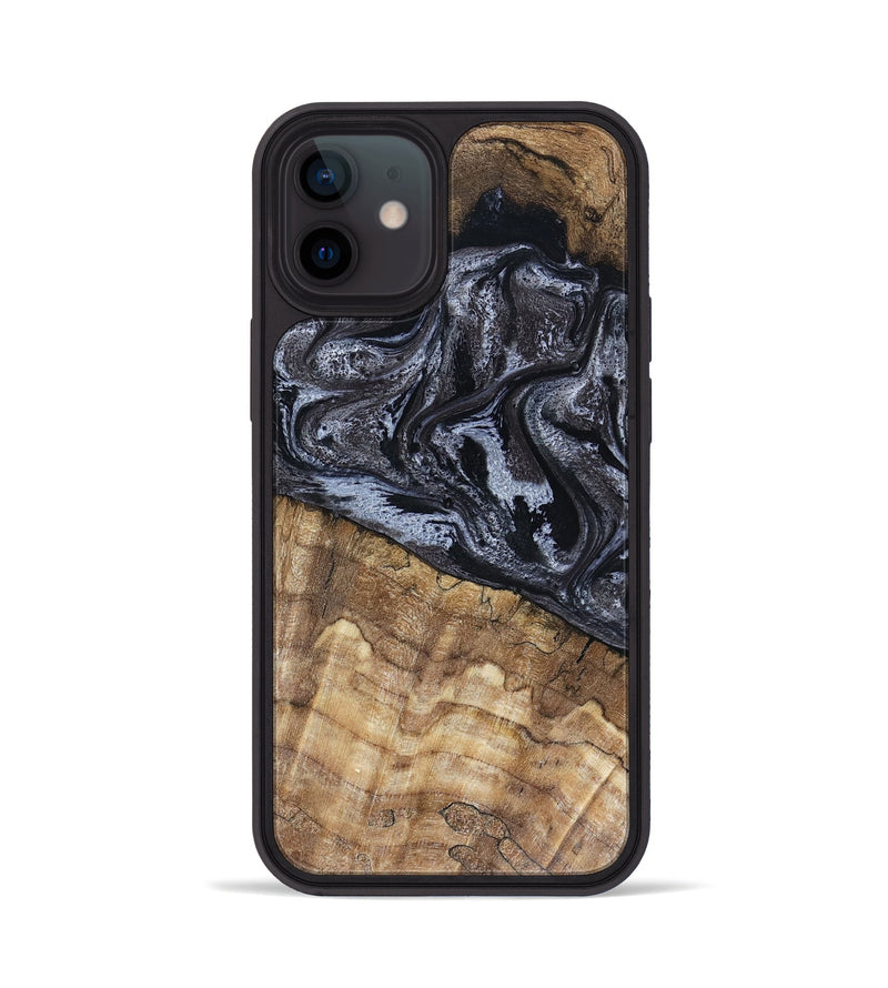 iPhone 12 Wood Phone Case - Adlai (Black & White, 816475)