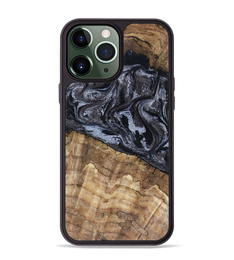iPhone 13 Pro Max Wood Phone Case - Adlai (Black & White, 816475)