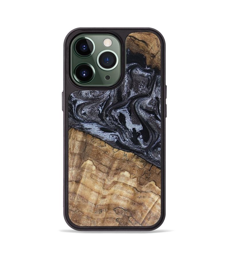 iPhone 13 Pro Wood Phone Case - Adlai (Black & White, 816475)