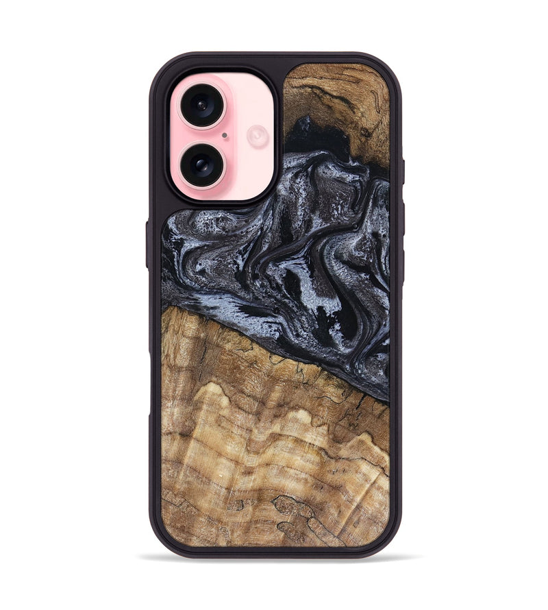 iPhone 16 Wood Phone Case - Adlai (Black & White, 816475)
