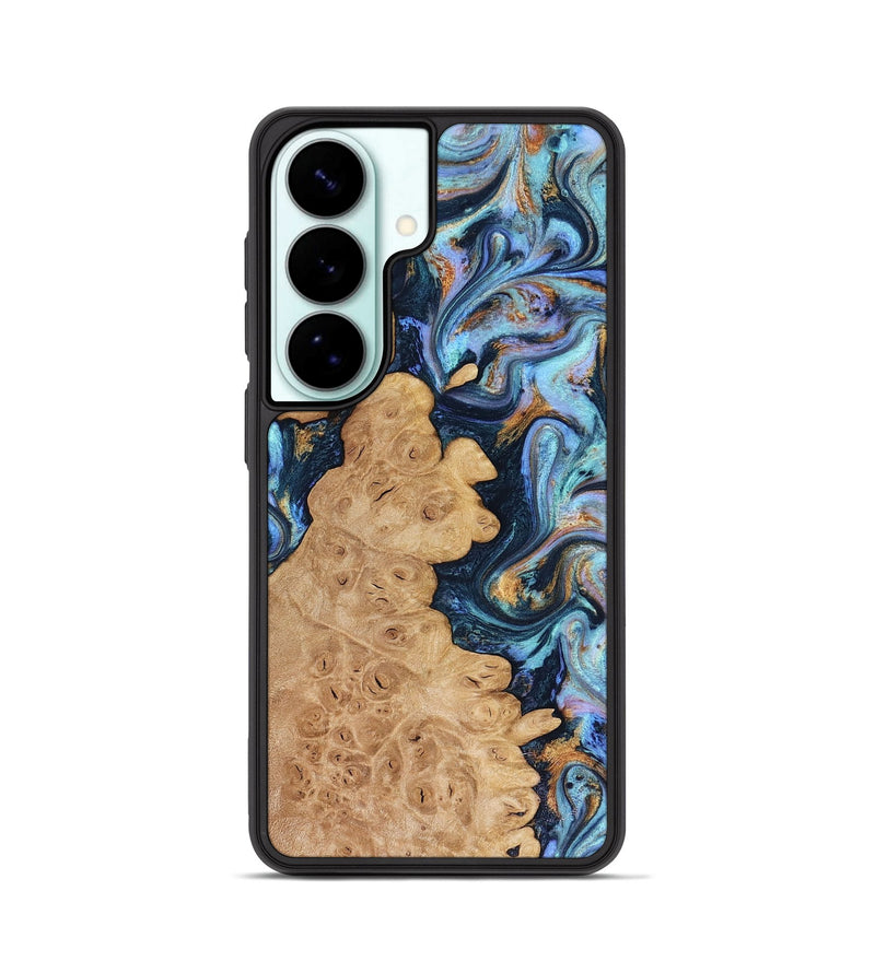 Galaxy S26 Wood Phone Case - Clem (Teal & Gold, 816477)