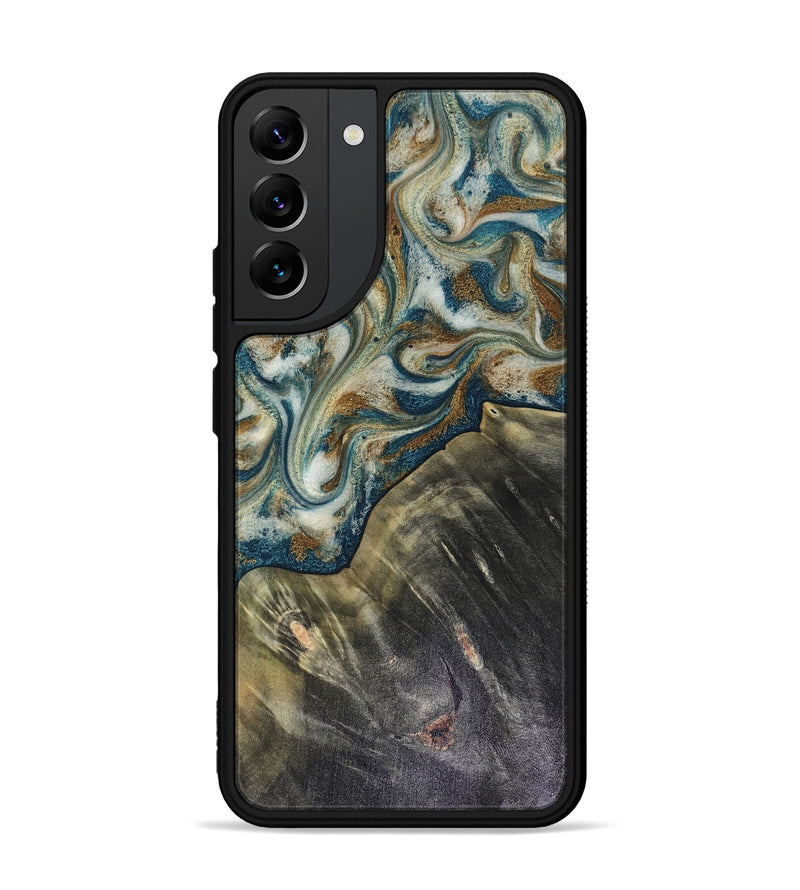 Galaxy S22 Plus Wood Phone Case - Sarah (Teal & Gold, 816479)